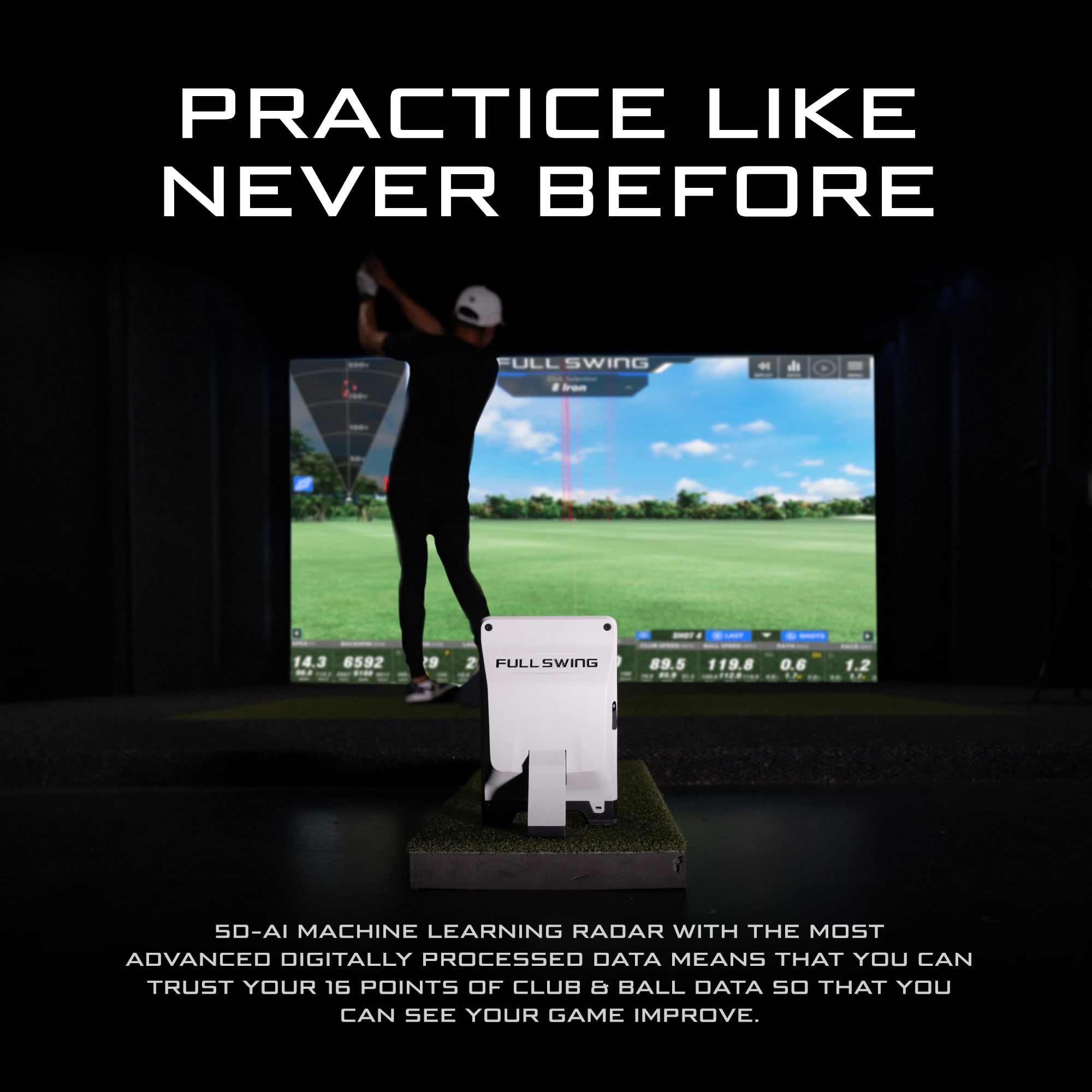 Full Swing simulator studio bay engineered for heavy daily use